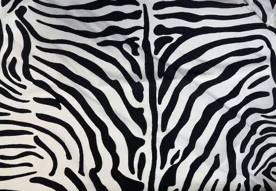black crepe fabric - Black & White Zebra Stripes - 16mm Silk Crepe de Chine Fabric