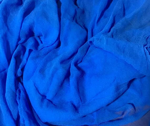blue chiffon fabric - Hand Dyed CORNFLOWER BLUE - Silk Gauze Chiffon Fabric