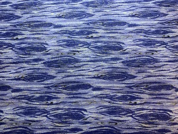 gold cotton fabric - Blue Wood Grain with Gold Metallic Cotton Fabric Vintage 90's OOP