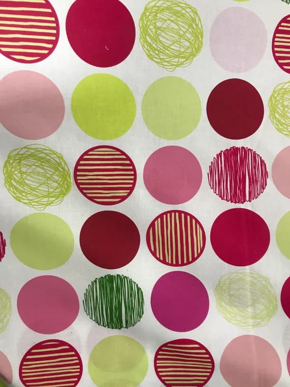 pink cotton fabric - Twist style - Pink & Chartreuse - Stof Cotton Fabric