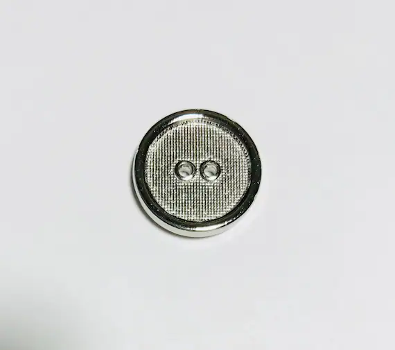 silver none - Silver 2 Hole Metal Button - 18mm / 11/16" - Dill Buttons Brand