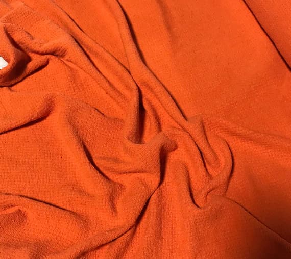 orange noil fabric - GOLDEN ORANGE Hand Dyed Raw Silk Squares Weave Check NOIL Fabric