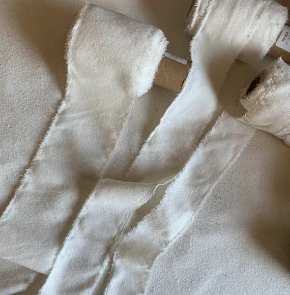 white none - Natural White 100% Silk Noil Ribbon ( 4 Widths to choose from)