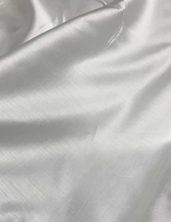 white satin fabric - Spechler-Vogel Fabric - White Pima Cotton Satin Batiste