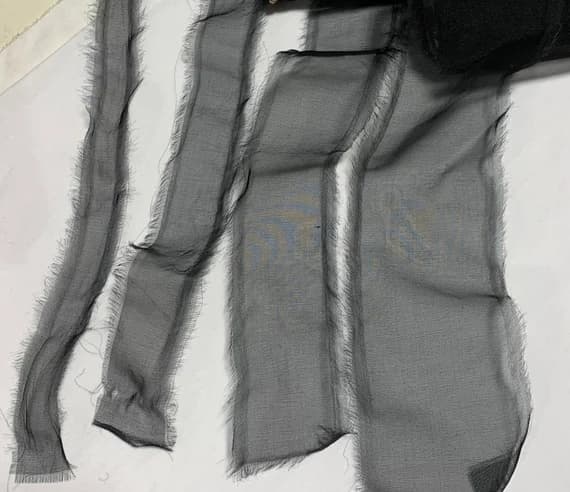 black none - Black 100% Silk Sheer Organza Ribbon ( 4 Widths to choose from)