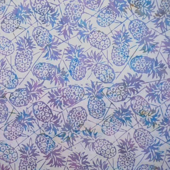 cotton fabric - Orchidia Pineapples - Spring Awakening - Batik by Mirah Cotton Fabric