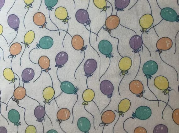 cotton fabric - Party Balloons Cotton Flannel Fabric Vintage 90's OOP