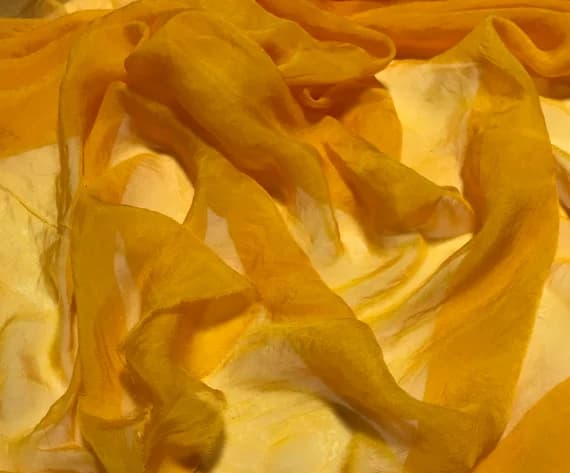 organza fabric - Hand Dyed Poppy - Soft Silk Organza Fabric