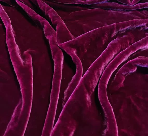 pink velvet fabric - RASPBERRY PINK Hand Dyed Silk Velvet Fabric
