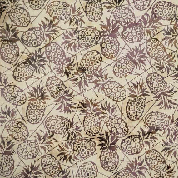 olive cotton fabric - Gothic Olive Pineapples - Spring Awakening - Batik by Mirah Cotton Fabric