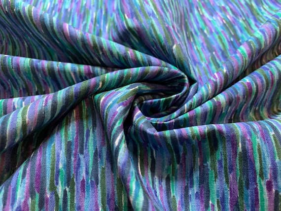 teal cotton fabric - Teal Purple Blue Blender Cotton Fabric Vintage 90's OOP Hoffman