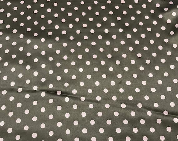 pink charmeuse fabric - Pink on chocolate Brown Polka Dots - Silk Charmeuse