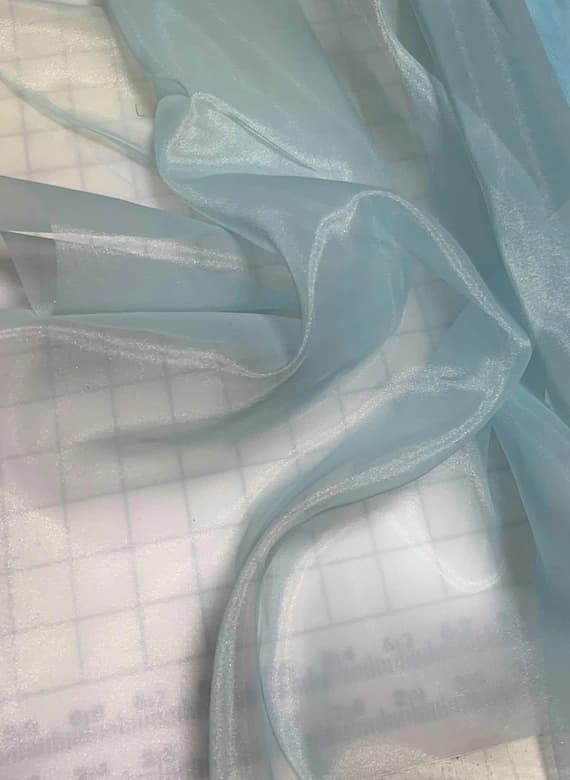 blue organza fabric - Blue Polyester Organza Fabric