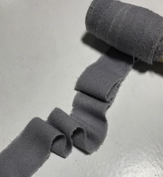 gray none - Hand Dyed Gray 100% Silk Noil Ribbon ( 3 Widths to choose from)