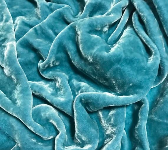 teal velvet fabric - PASTEL TEAL Hand Dyed Silk Velvet Fabric