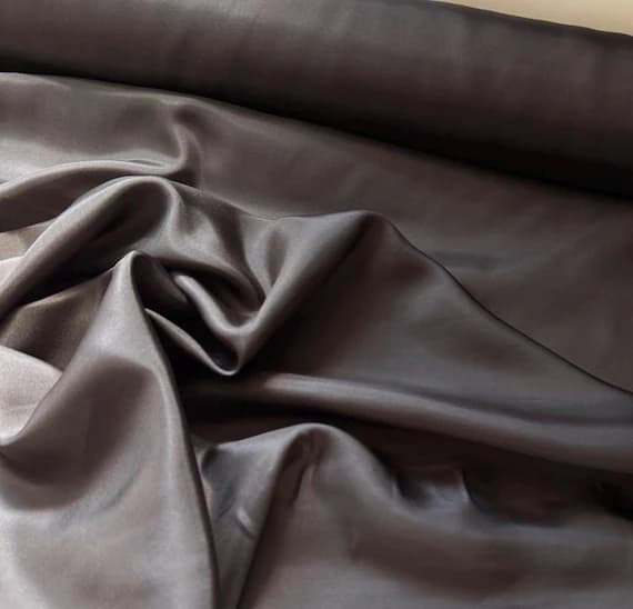 charcoal habotai fabric - Charcoal Gray China Silk HABOTAI Fabric 8mm weight 45" width