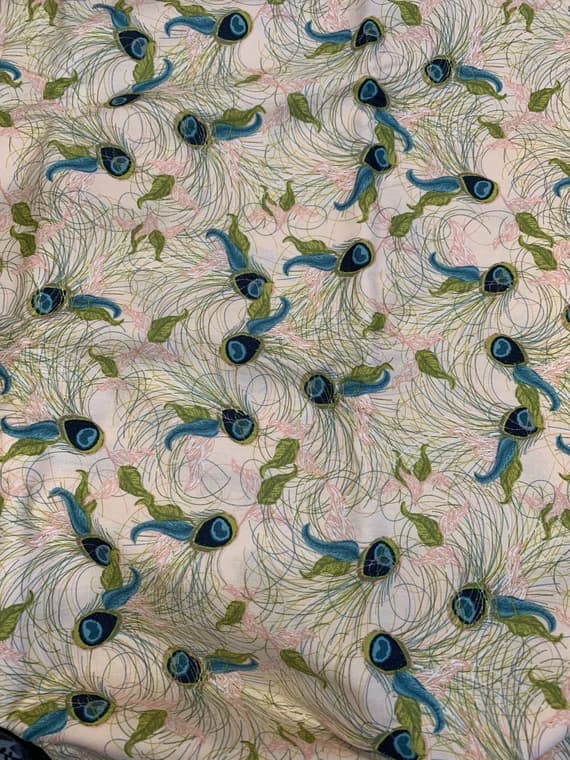 peacock cotton fabric - Peacock Feathers - Flights of Fancy Day - Splendor 1920 by Art Gallery 100% Cotton Fabric