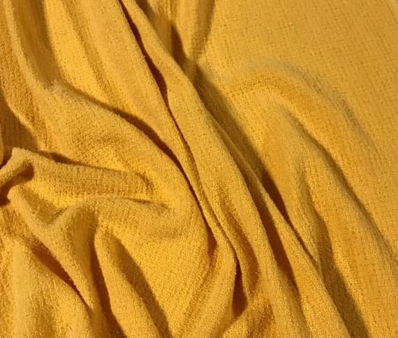 noil fabric - GOLDEN POPPY Hand Dyed Raw Silk Squares Weave Check NOIL Fabric