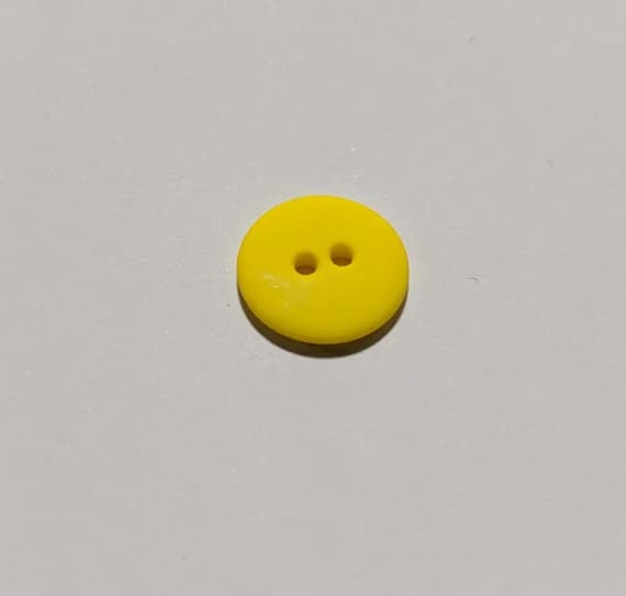 yellow none - Yellow Round 2 Hole Plastic Button - 15mm / 5/8 inch - Dill Buttons - Set of 4