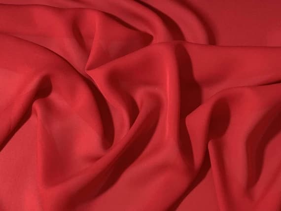 scarlet chiffon fabric - Scarlet Red - 16mm Silk Georgette Chiffon Fabric