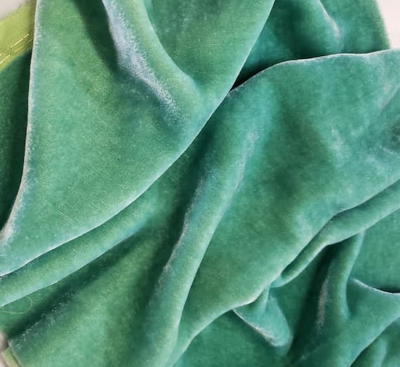 sage velvet fabric - SAGE GREEN Hand Dyed Silk Velvet Fabric