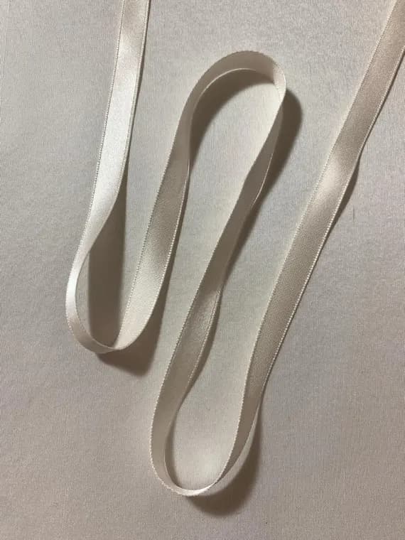 white none - Natural Off White 100% Pure Silk Single Faced Satin Ribbon - 9mm/ 3/8" x 3 Yards Made in Japan