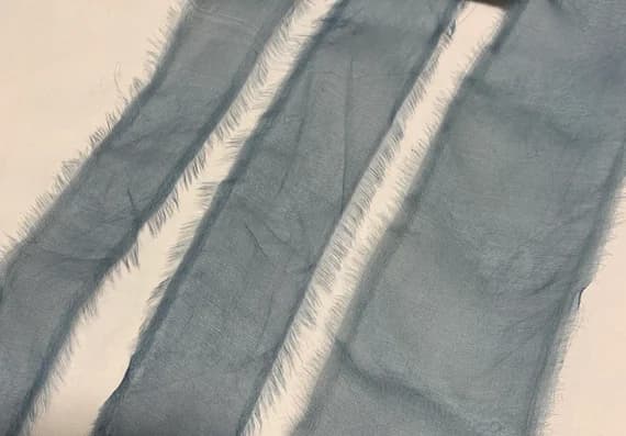 teal none - Teal Blue Hand Dyed 100% Silk Sheer Organza Ribbon ( 4 Widths to choose from)
