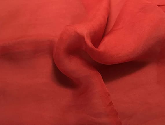 orange organza fabric - Hand Dyed BLOOD ORANGE - Silk Organza Fabric