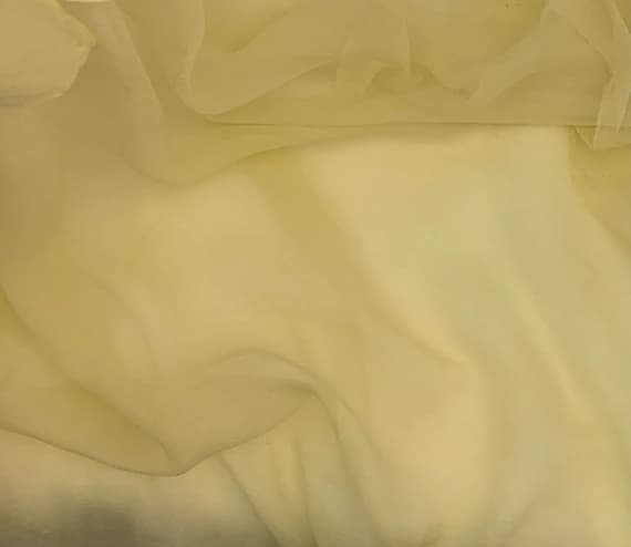 yellow chiffon fabric - Hand Dyed BUTTER YELLOW - Silk Gauze Chiffon Fabric