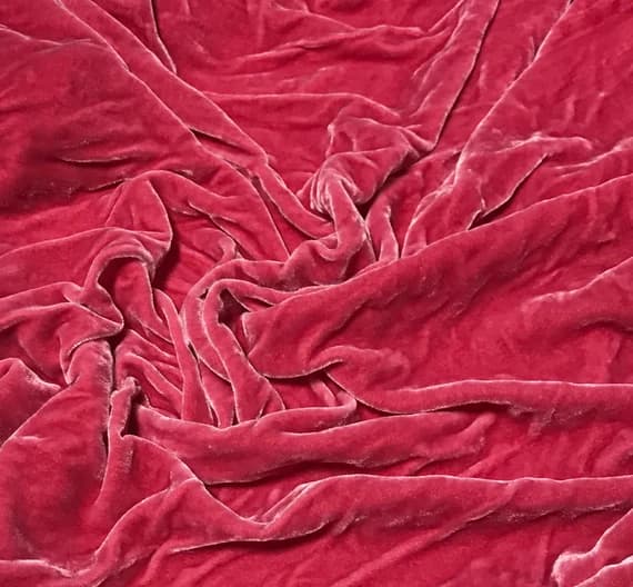 pink velvet fabric - AMARANTH PINK Hand Dyed Silk Velvet Fabric