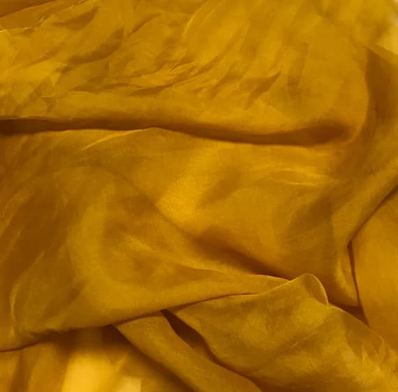 mustard organza fabric - Hand Dyed MUSTARD YELLOW - Silk Organza Fabric