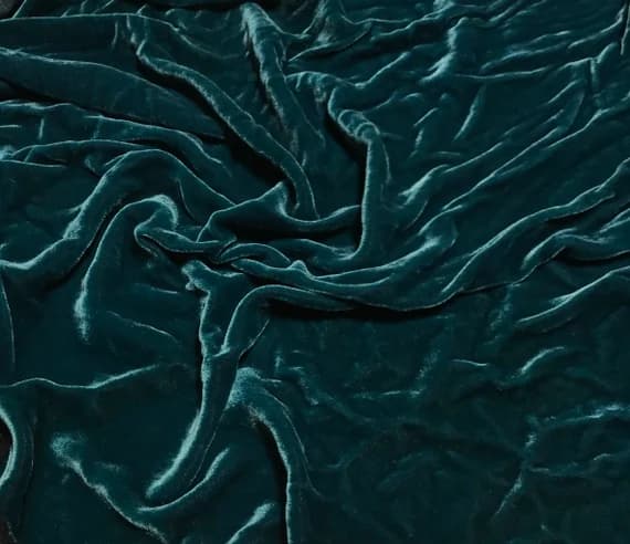teal velvet fabric - TEAL BLUE Hand Dyed Silk Velvet Fabric