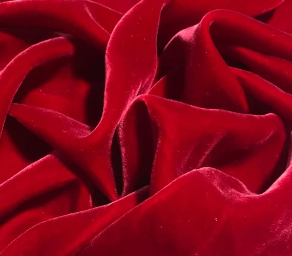 red velvet fabric - CHRISTMAS RED Silk Velvet Fabric