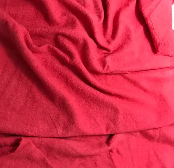 red noil fabric - Hand Dyed Cherry Red Raw Silk Noil Fabric - 44 inches wide