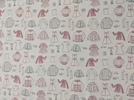 cotton fabric - Little Clementine- Papercut Wardrobe Snowday - Art Gallery Cotton Fabric