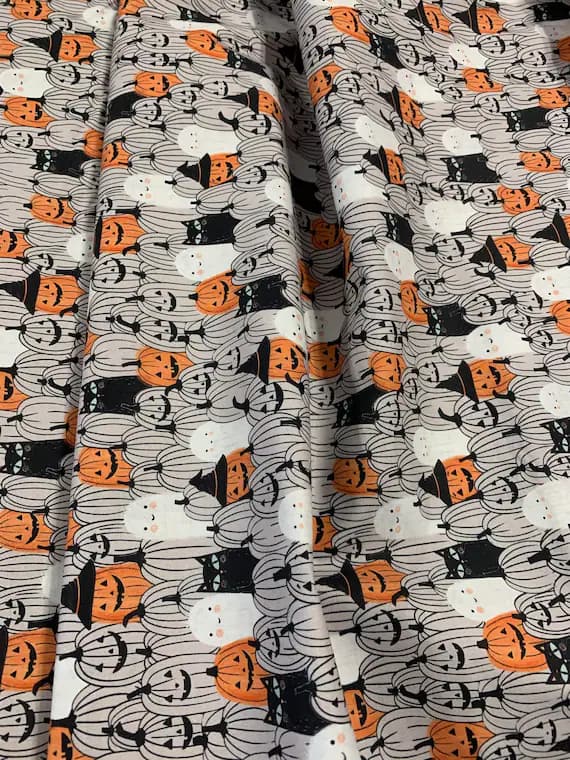 gray cotton fabric - Pumpkin Patch Grey - Starlight Spooks Halloween - Paintbrush Studio Cotton Fabric