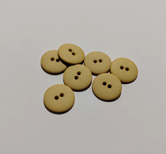 yellow none - Pale Yellow Round 2 Hole Plastic Button - 20mm / 3/4 inch - Dill Buttons - Set of 4