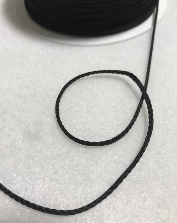 black none - BLACK French Fine Cord Trim Made in France (1mm) 5 Yards