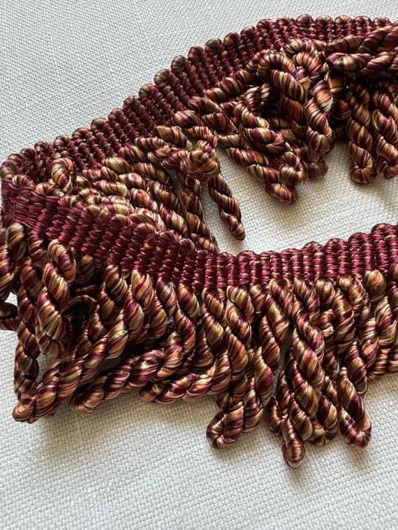 gold none - Vintage Red & Gold Multi 3" Bullion Tassel Fringe -per 2 yards-