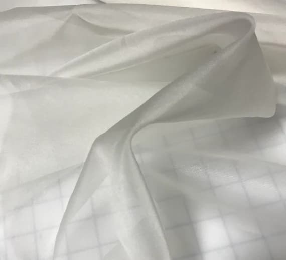 white organza fabric - White - Silk Organza Fabric