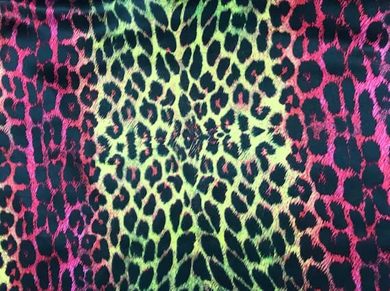charmeuse fabric - Rainbow Leopard Spots - Silk Charmeuse