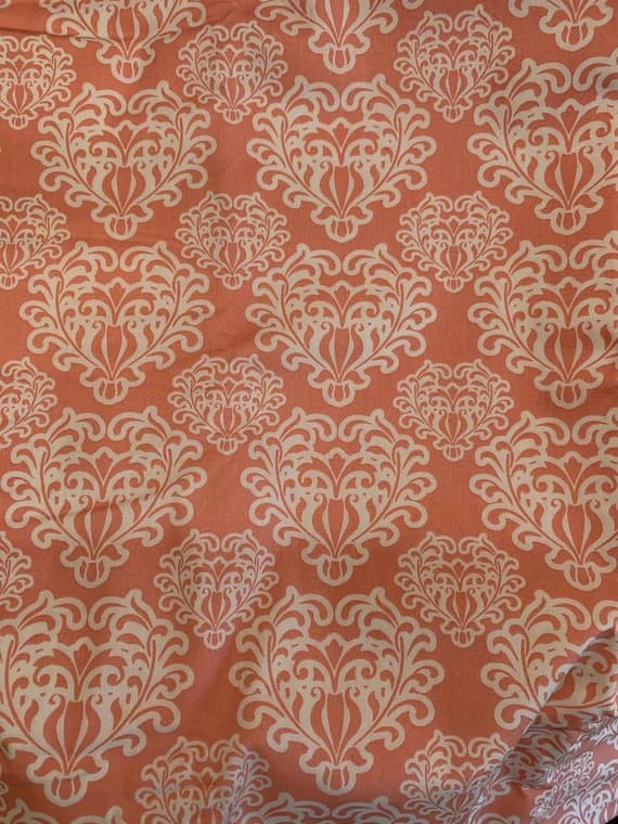 salmon cotton fabric - Passionate Spirit Salmon Damask - by Art Gallery 100% Cotton Fabric