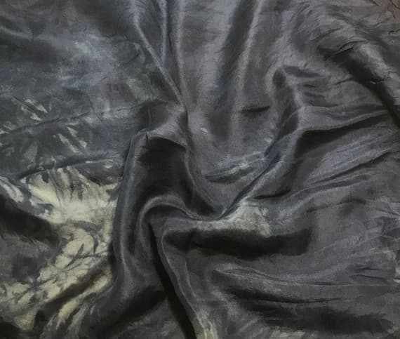 blue habotai fabric - Hand Dyed dark DENIM BLUE China Silk HABOTAI Fabric