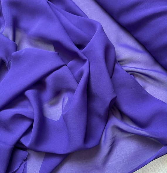 royal chiffon fabric - Royal Purple - 8mm Silk Chiffon Fabric