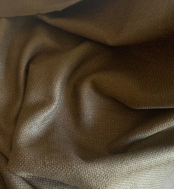 brown noil fabric - Dark Brown Basket Weave Raw Silk Tussah Fabric