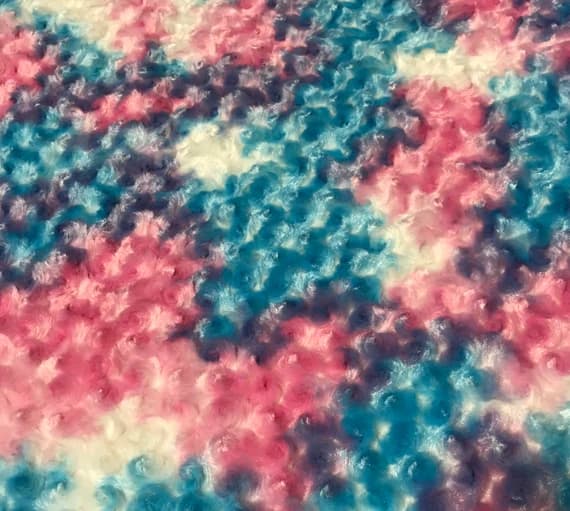 cotton fabric - Cotton Candy Rose Minky Cuddle Fabric