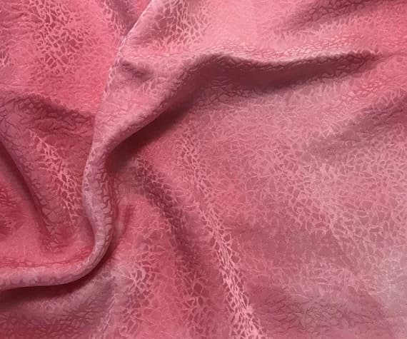 pink silk fabric - Hand Dyed Bubblegum Pink Pebbles - Silk Jacquard Fabric