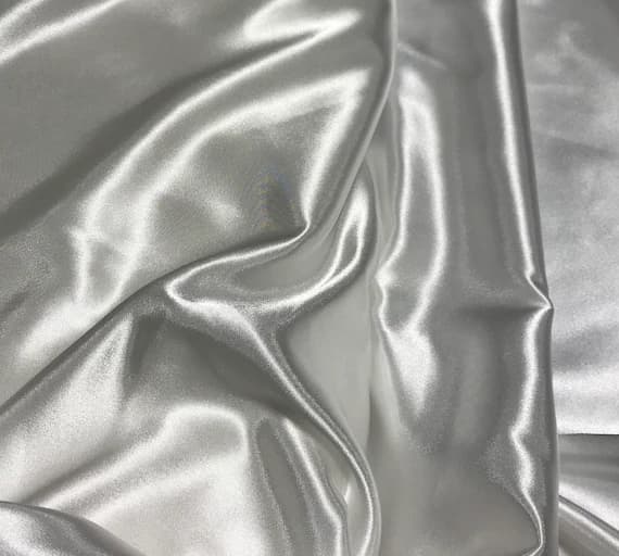white charmeuse fabric - White - Faux Silk Charmeuse Satin Fabric