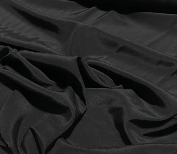 black crepe fabric - Black - 16mm Silk Crepe de Chine Fabric