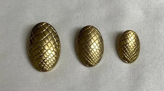 gold none - Gold Crocodile Reptile Metal Oval Button (3 Sizes to Choose From)